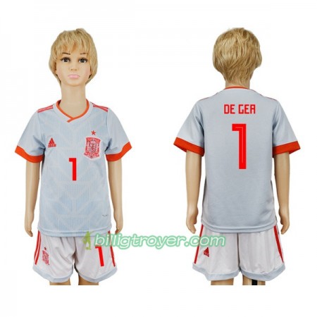 Billige Fotballdrakter Spania De Gea 1 Barn VM 2018 Bortedraktsett